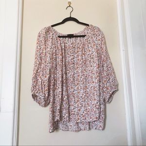 Lightweight Breezy Orange Floral Blouse